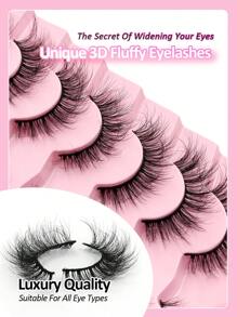 7 Pairs 3D Faux Mink Volumes Fake Lashes Soft Fluffy Natural Long False Eyelashes Extensions