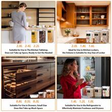 THELIFE 3/6 chiếc Lớn Hộp Đựng Thực Phẩm Hộp đựng Với Nắp , Kín gió Dung tích Đối với Bột mì , Đường , Làm bánh Quân nhu Và Khô Hộp Đựng Thực Phẩm , Nhựa Đối với Phòng bếp Nhà bếp Tổ chức , Phụ kiện Nhà bếp - trắng - Xem 9