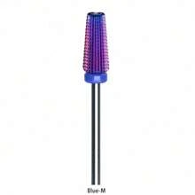 1 pezzo e set da 5 pezzi Punte per trapano in acciaio al tungsteno dal design a trapezio colorato e affusolato, fresa a barilotto in carburo, punte per limatura unghie, strumenti professionali per la arte di unghie - Multicolore - Visualizzare 10