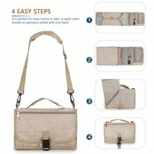 Portable Baby Diaper Changing Pad - Soft & Comfortable Portable Diaper Changing Mat With Wet Wipes Pocket - Waterproof, Easy To Clean Travel Changing Pad, Essential For Newborns