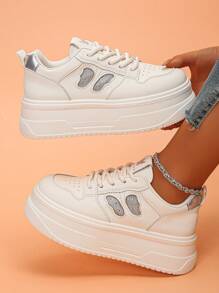 Zapatillas con plataforma para mujer, nuevos zapatos de mujer para primavera/otoño, zapatos casuales blancos con elevador