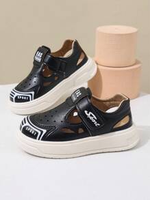 1 双夏季新款婴儿凉鞋，时尚运动平底露趾鞋 - 黑色 - 查看 5