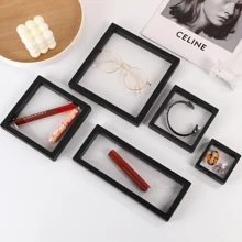 5pcs Transparent Dustproof PE Box Thin Film Floating Display Box For Rings, Jewelry, Necklace Packaging & Storage For Women Storage Organizer Travel Essentials Father Gift Back To School