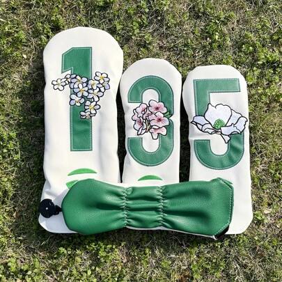 Master Design Golf Club #1 #3 #5 Wood Headcovers Driver Fairway Woods Cover PU Leather Head Covers