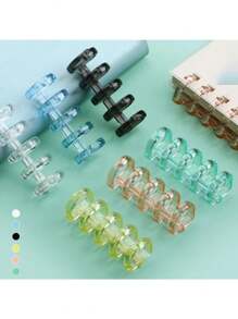 3/6/9/12/15/20/24PCS Colorful Spiral Binder Rings,4/5-Ring Binder Notebook, Plastic Binding Clips,A4/A5/B5 Size, Durable PVC Material -Removable Curl Clips, Suitable For DIY,Loose-Leaf Paper, Office Supplies,Notebooks And Scrapbooks,Back To School,School Supplies