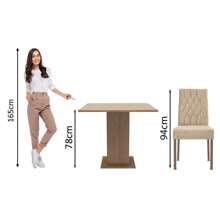 MADESA Dining Table & Chair Sets - Brown and Beige - View 4