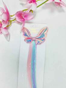 1pc Pink Purple Butterfly Style Ombre Hair Clip, Suitable For Daily Wear And Festivals