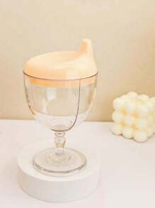 1个150ml高脚奶杯防摔学饮杯婴儿家用喝水直筒鸭嘴玻璃奶瓶 - 彩色 - 查看 3