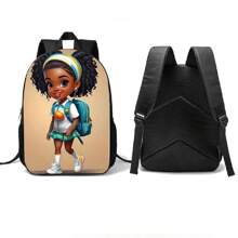 Cartoon Mode Stijl Student Casual Veelzijdige Rugzak, Tiener Dagelijkse Reisrugzak, Meisjes Schooltas