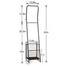 VECELO Freestanding Coat Rack With Hanging Rod/Storage Basket/Shoe Rack/Storage Box, Suitable For Coat Rack In Entrance, Corridor, BedroomCoat Rack Back To School Travel Essentials Room Decor,Home Decor,Bedroom Decor Storage Organization And Storage Puppy Keep Dress Shorts Phone Case Bikini Summer Dresses For Women Skirt Summer Dress Dresses Nails Jeans Tops White Dress Dresses For Women - With Storage Basket - View 8