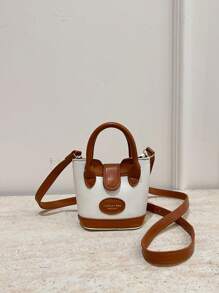 1 件新款可爱女孩迷你 PU 材质独特设计斜挎包，配有可更换肩带，手提斜挎包轻巧便携，适合日常使用、购物、聚会、斋月礼物