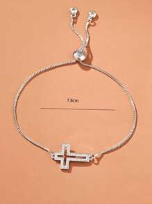 1 pieza Brazalete de niña decorado con cruz de circonita cúbica de moda - geometría - Ver 7