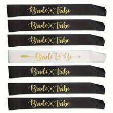 7/14pcs Bride To Be Gift Set, Polyester Bride Tribe Sashes With Heart Glasses, Bridal Shower & Wedding Party Supplies, Bridesmaid Appreciation Present - Multicolor - View 13