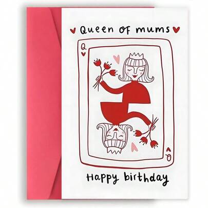 1 pezzo, Biglietto di auguri per il compleanno della mamma regina, il miglior biglietto di auguri per la mamma, Buon compleanno, Biglietto di auguri per la Festa della Mamma - Busta inclusa