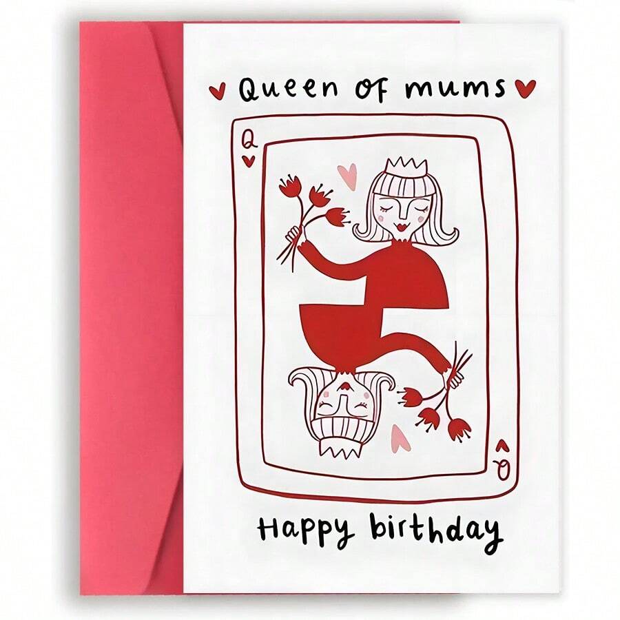 1 bucată, felicitare de zi de naștere pentru regina mamei, cea mai bună felicitare de aniversare pentru mama, la mulți ani, felicitare de ziua mamei - plic inclus