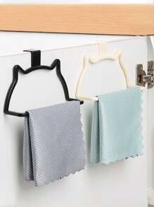 1 cái [Móc treo khăn hình mèo con một thanh] Móc treo khăn hình mèo con đáng yêu Không cần khoan Móc treo cửa sau thanh đơn Giá để đồ nhà tắm Giá treo khăn bằng nhựa cho đồ dùng nhà bếp - Nhiều màu - Xem 5