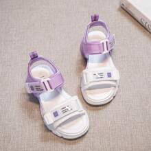 Kids Casual Sports Sandals, Toddlers & Little Kids Hook And Loop Two-Tone Sandals - Purple - View 4