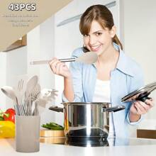 Utensilios de Cocina de Silicona: 43 Piezas Juego de Utensilios de Cocina Antiadherente,Utensilios de Cocina de Silicona Resistente Sin BPA El Mejor Juego de Utensilios de Cocina - 1 - Ver 7