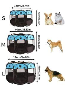 Portable Foldable Pet Tent For Cat Fence,Dog Fence Rabbit Fence,Easy To Use Outlook - Blue - View 6