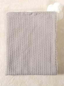 Customizable Name Embroidered Jacquard Knit Pom-Pom Baby Blanket, Infant Faux Sherpa Nap Mat, Baby Stroller Cover Blanket - Multicolor - View 13