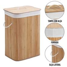 Bamboo Organizer Basket - Various Formats - 長方形 米色 - 查看 3