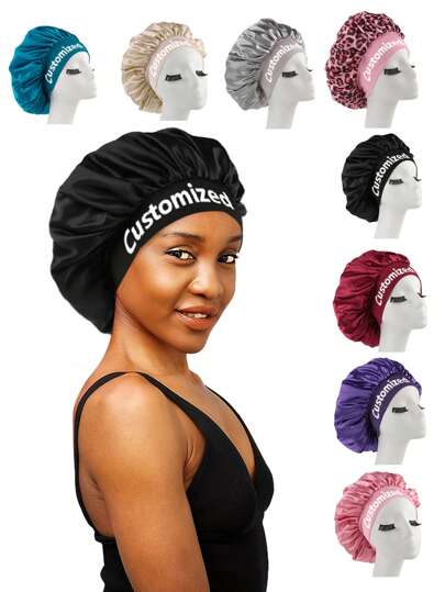 1pc Customized Soft Satin Cap With Simulated Hair For Sleeping Sequines, Fashionable,Colorful,Contracted,Kawaii,Y2K,Stylish,Fall Fashion,Casual,2000s Fashion Custom,Personalized,Unique,Customized Ideal Gifts For Her Girlfriend,Family,Friends,Grandparents,Children For Christmas,For Winter,For Fall/Autumn,For Holiday Finds,Winter Fashion,Christmas Gift,Personalized Gifts For Women/Men