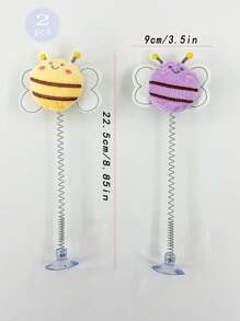 1 pièce Jouet pour chat avec décoration en peluche de bourdon, compagnon de jeu pour chats. Si la ventouse perd son adhérence, lavez-la pour une meilleure utilisation. Recommandé pour une utilisation sur les surfaces en verre.