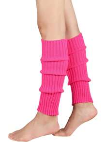 Women's Orange Leg Warmers, Neon Ribbed Leg Warmers, 80s/90s Party, Sports, Yoga, Y2K Style Fashion Accessory, Comfortable & Warm - Multicolor - View 22