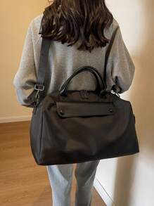 Large Capacity Travel Duffel Bag, Women's High-End Wet & Dry Separation, Lightweight Luggage Bag, Handbag, Shoulder Bag & Crossbody Bag, Unisex Bag For School School Accessories School Stuff - Black - View 2