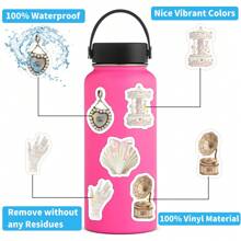 101 张白色美学贴纸乙烯基美学贴纸、贴花、剪贴簿、日记、保险杠、滑板、水瓶、卡通、安全帽、汽车贴纸 - 彩色 - 查看 8