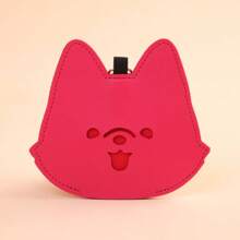 Cute Cartoon Dog Poop Bag With Leash Holder, PU Leather, Korean Style, Pet Cleaning Waste Bag