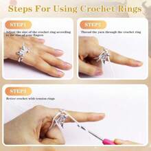 Crochet Rings For Finger Crochet Tension Ring Adjustable Flying Dragon Crochet Ring Yarn Tension Ring For Crochet With Box