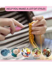 12pcs Acrylic Yarn Set, Knitting & Crocheting Yarn For DIY Handmade Projects Like Sweaters, Scarves, Hats, Jackets
