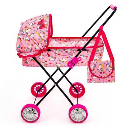 Carrinho de Boneca Infantil Reborn Menina Sag Toys Vaneza Luxo 79cm