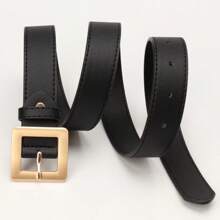 1 件百搭简约时尚方形扣女士皮带，韩版