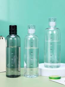 1pc Time Scale Water Bottle, Ins Style High-Desity Beverage/Juice Cup, Large Transparent Portable Minimalist Internet Celebrity Water Bottle