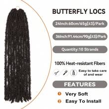Synthetic Extensions Hair Bulk Without Weft - Hitam - View 9