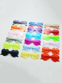 8 件/5 件心形彩虹糖果色无框眼镜，适合女士、女孩和派对眼部装饰配件