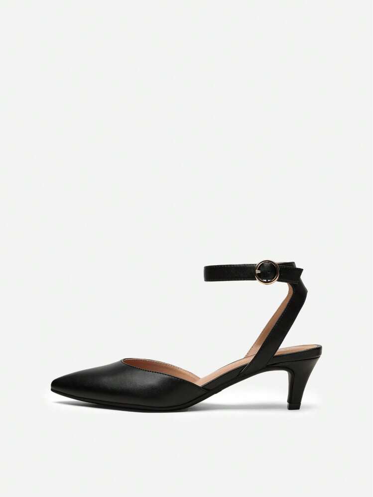 Low Heels For Women Wedding Dress Closed Toe Pump Shoes - Black - View 9