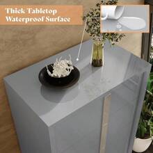 5-Drawer Dresser, Modern Glossy Chest Of Drawers, Spacious Storage Organizer Cabinet For Bedroom, Living Room Or Cloakroom, Grey - 灰色 - 查看 5