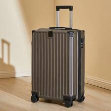 Hardside Suitcase Luggage With Telescopic Handle, Large Capacity Lockable Travel Trolley Case Bag For School School Accessories School Stuff - Dark Grey - View 7