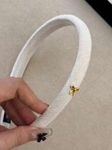 5/1pc Retro Bow Headband, Elegant Solid Color Sponge Bow Hair Band Suitable For Everyday Commute, Makeup, Washing Hair, Casual Outing