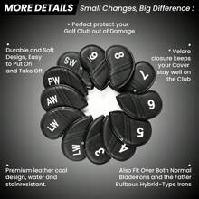 Golf Club Head Covers For Irons Synthetic Leather 12 Pcs Value Set, Deluxe Iron Headcovers - Multicolor - View 2