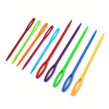 12 piezas Aguja de coser de color al azar de plástico - Multicolor - Ver 6