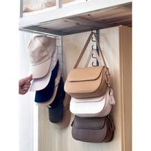 1pc Wall Mounted Hat Organizer Rack With 6 Hooks, Portable Multipurpose Storage Hanger, Over The Door Hat Rack, Closet Organizer Box Suitable For All Types And Sizes Of Hats