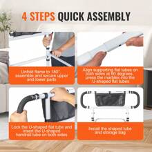 Bed Rails For Elderly Adults. The Bed Assist Rails For Seniors Can Be Folded At 180°/90°. They Have A Load-Bearing Capacity Of 450 Pounds/300 Pounds. The Side Rail Handrails Are Equipped With Handles That Can Be Adjusted In Four Levels, And There Are Storage Pockets. These Bed Rails Are Suitable For King-Size Beds, Queen-Size Beds, Full-Size Beds And Twin Beds. - 40.55 x 30.51 x 36.85 in - 查看 5