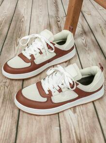 米色透气网眼拼布优质面料舒适简约优雅步行鞋，坚固个性独特魅力舒适城市系带通勤商务休闲鞋，适合送礼，约会 - 彩色 - 查看 3