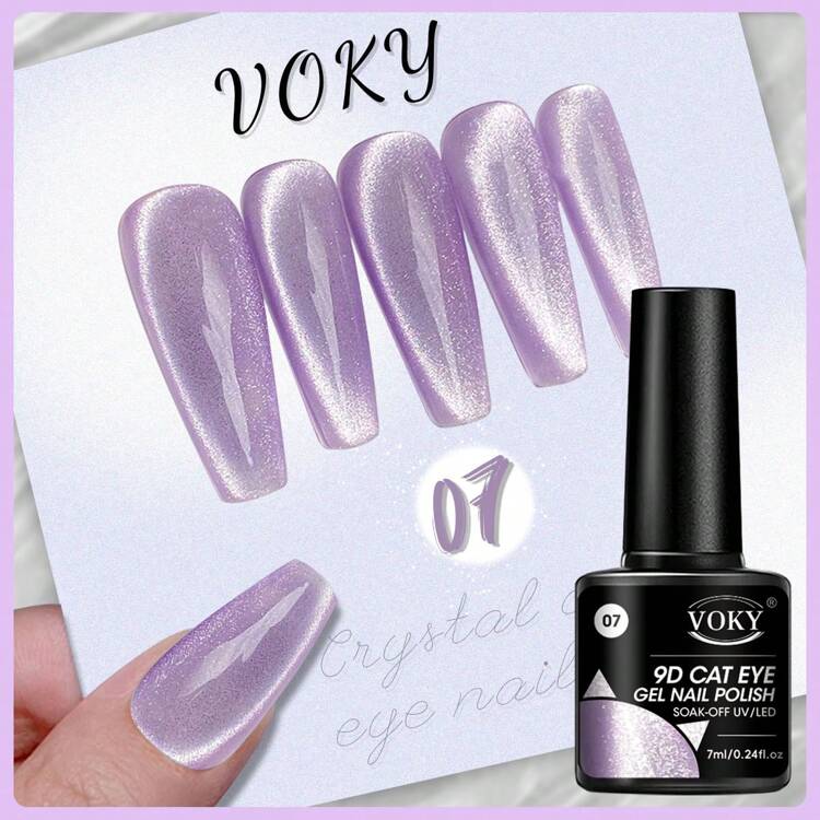 6pcs/Set Crystal Cat Eye Magnetic Gel Set, Polished And UV Gel Enamel, Poly Gel, Beautiful Crystal Cat Eye Nail Polish Gel Nails - Multicolor - View 6