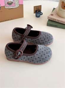 1 双全新波尔卡圆点软底公主鞋，舒适透气婴儿鞋 - 灰色 - 查看 3
