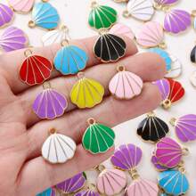 50pcs/Pack Alloy Ocean Series Charms Cartoon Seashell Whale Epoxy Resin Pendant For DIY Bracelets, Necklaces, Anklets, Keychains, Jewelry Crafts